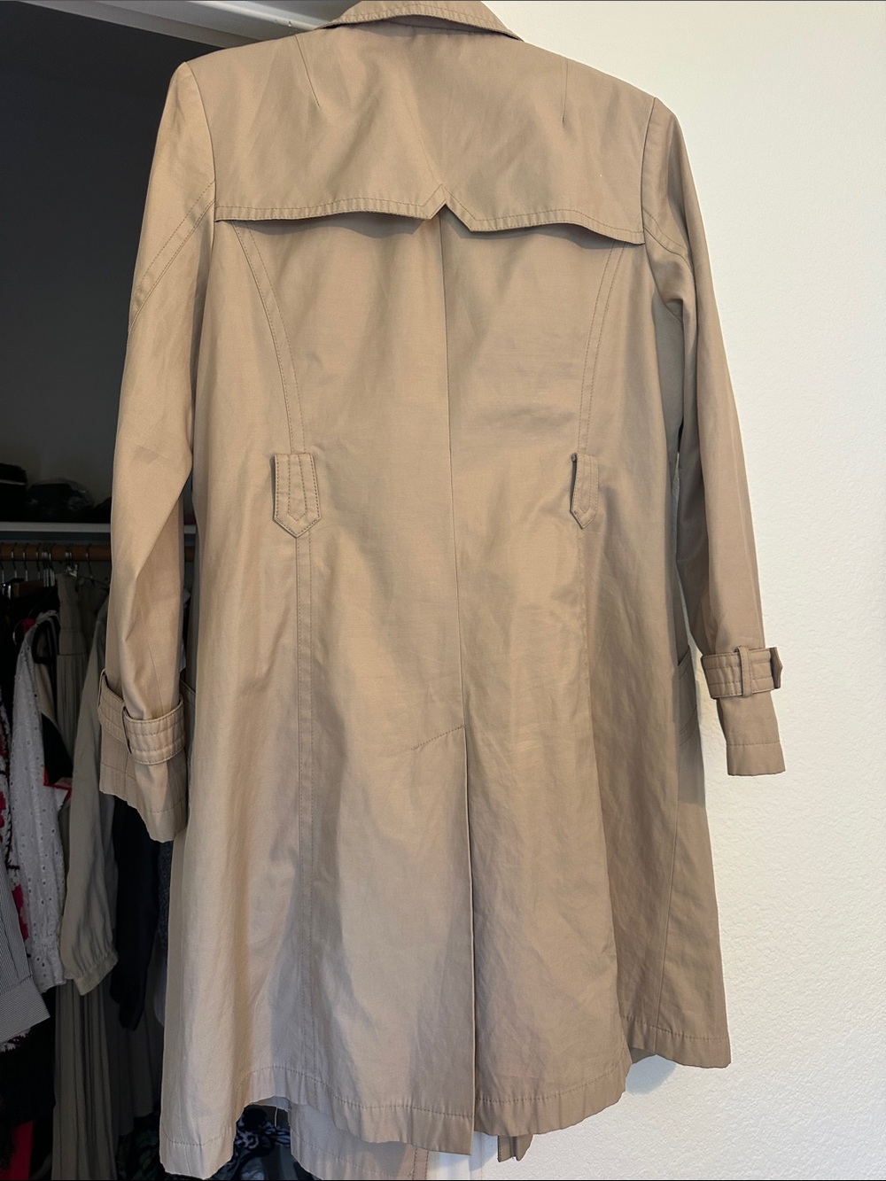 Women’s Styled Beige Trench Coat - Classic Double-Breasted Trench - Picture 3 of 13